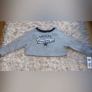 NFL Dallas Cowboys Girls' Gray Cropped Sweatshirt size XS (4/5) NWT